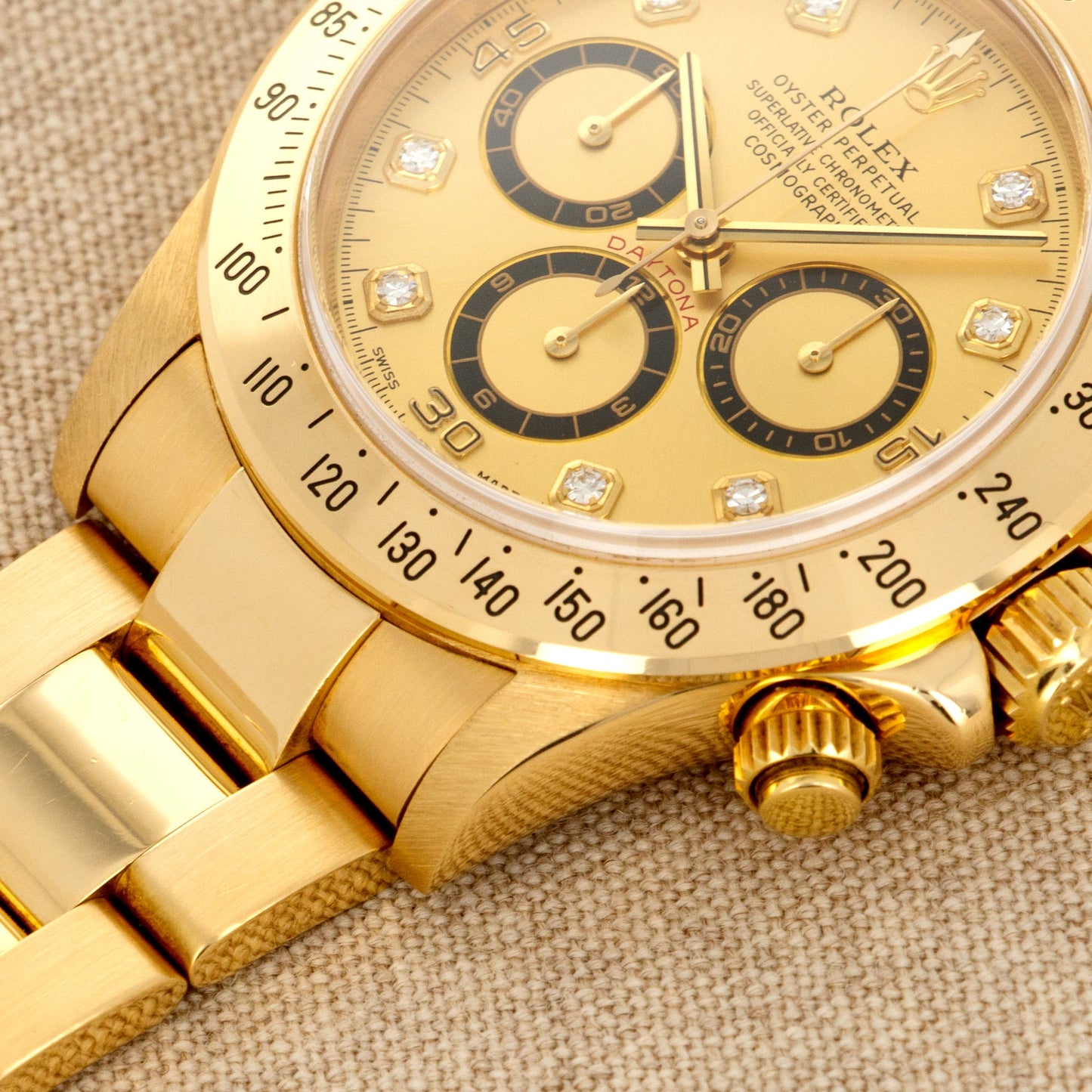 Rolex Yellow Gold Zenith Daytona Ref. 16528 with Champagne Diamond Dial