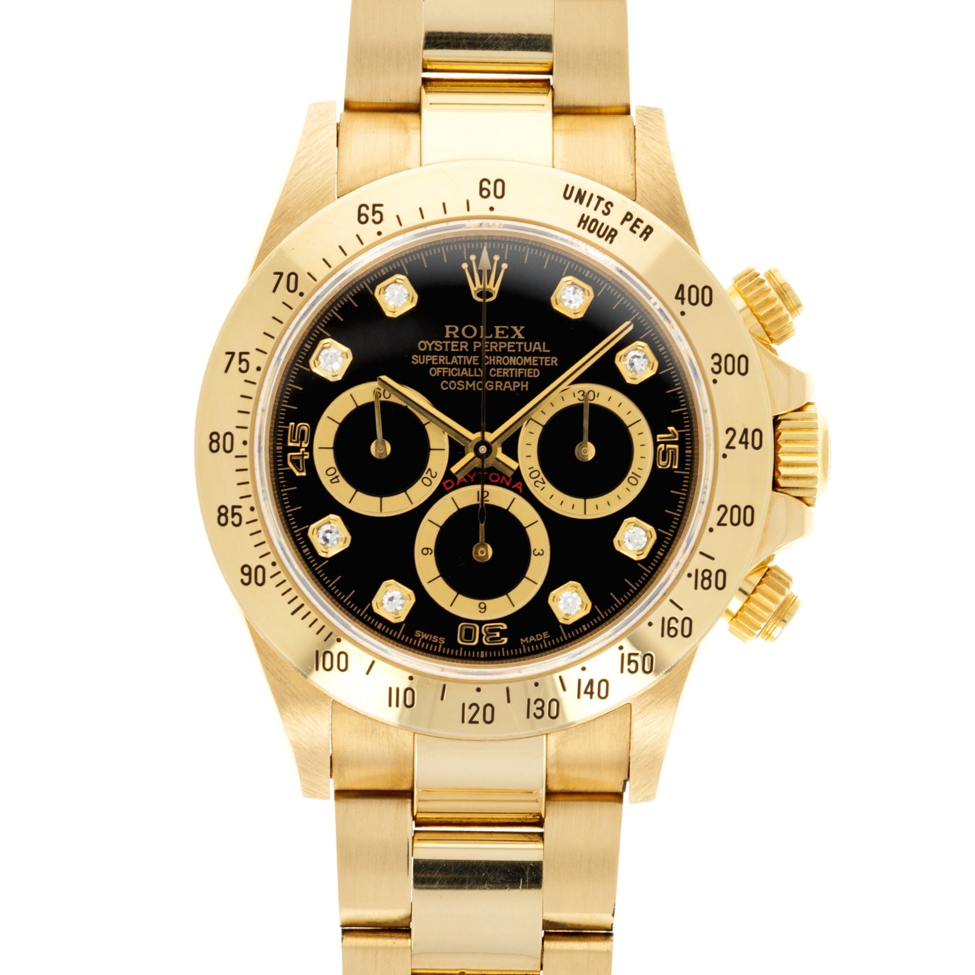 Rolex Yellow Gold Zenith Daytona Ref. 16528 with Black Diamond Dial