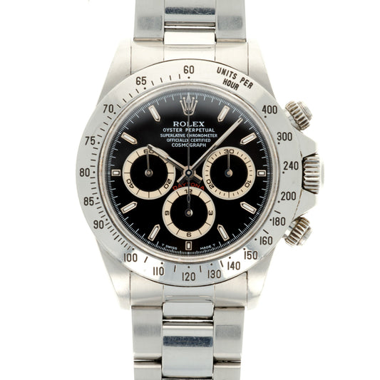 Rolex Steel Zenith Daytona Ref 16520 with Original Warranty