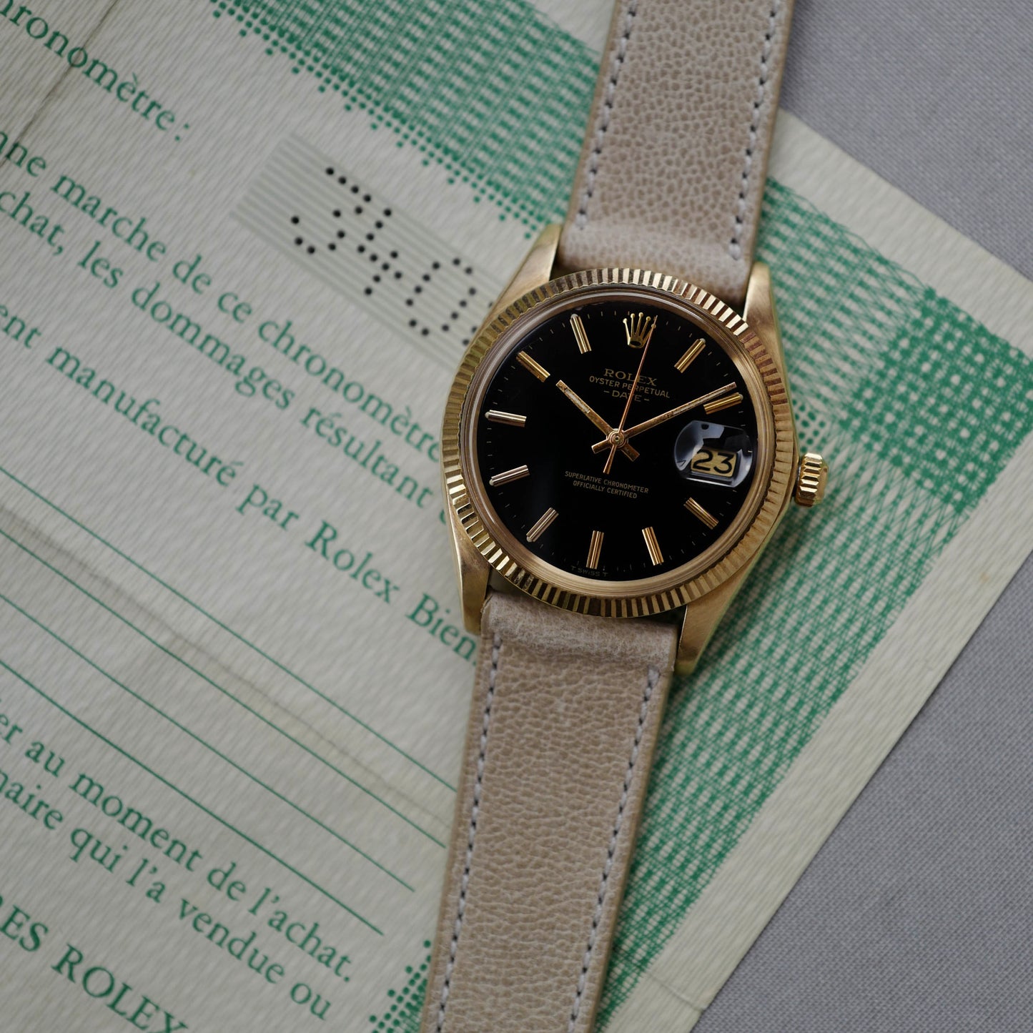 Rolex Yellow Gold Date Ref. 1503 with Original Warranty (NEW ARRIVAL)