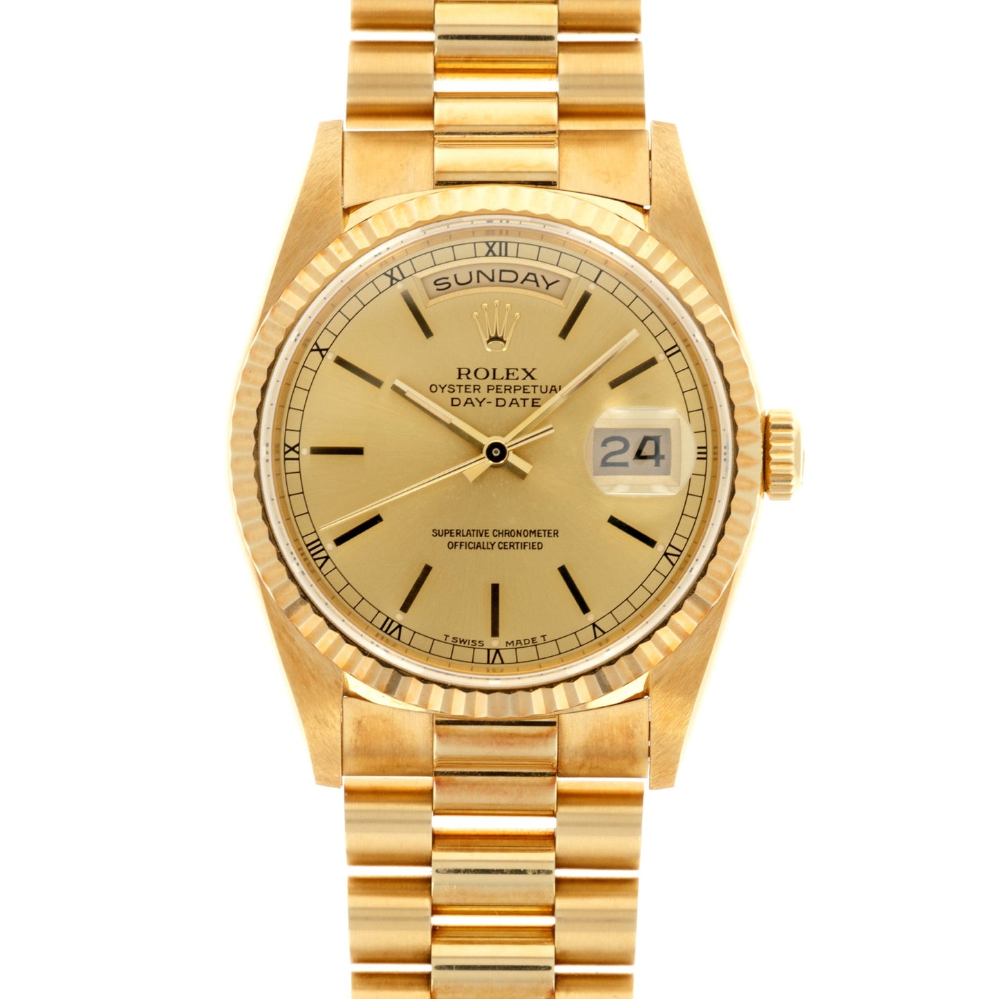 Rolex Yellow Gold Day-Date Watch Ref. 18238, Like New Old Stock