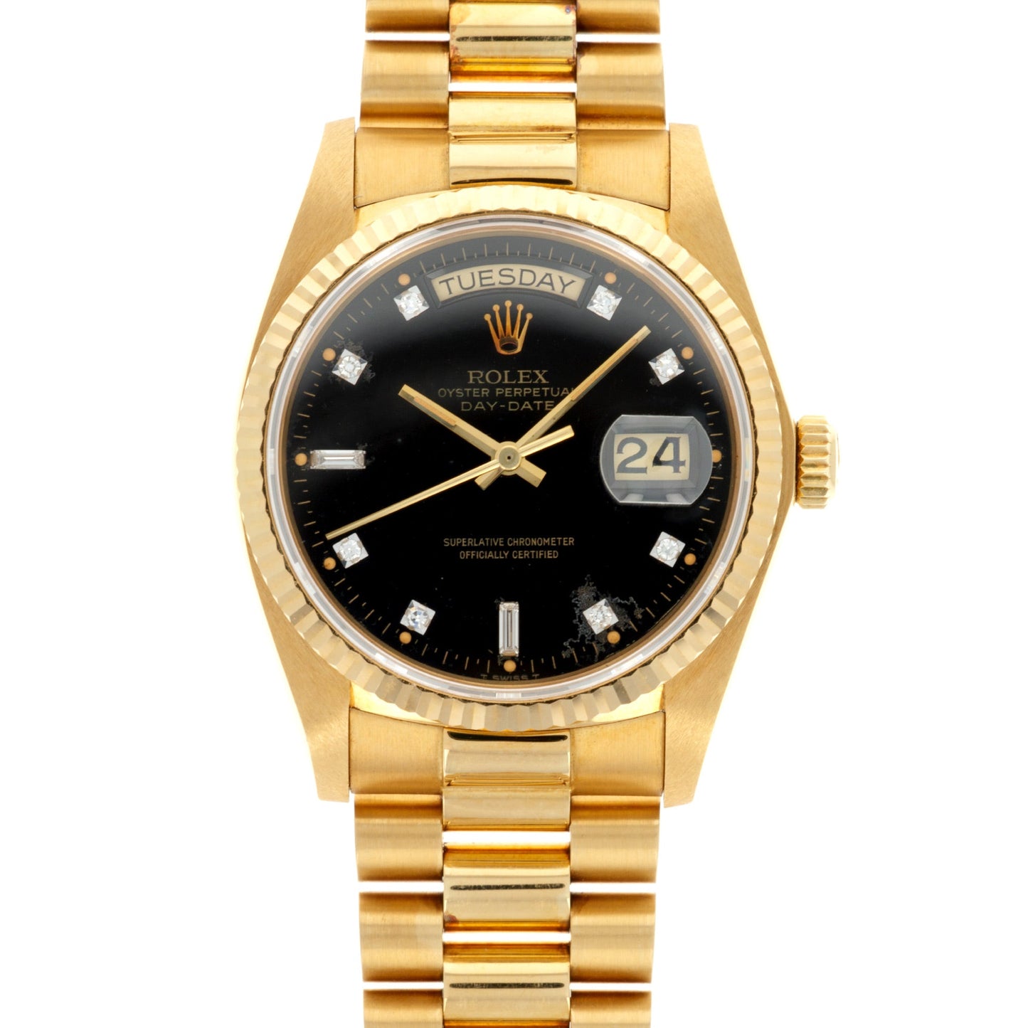 Rolex Yellow Gold Day-Date Ref. 18038 with Black Diamond Dial