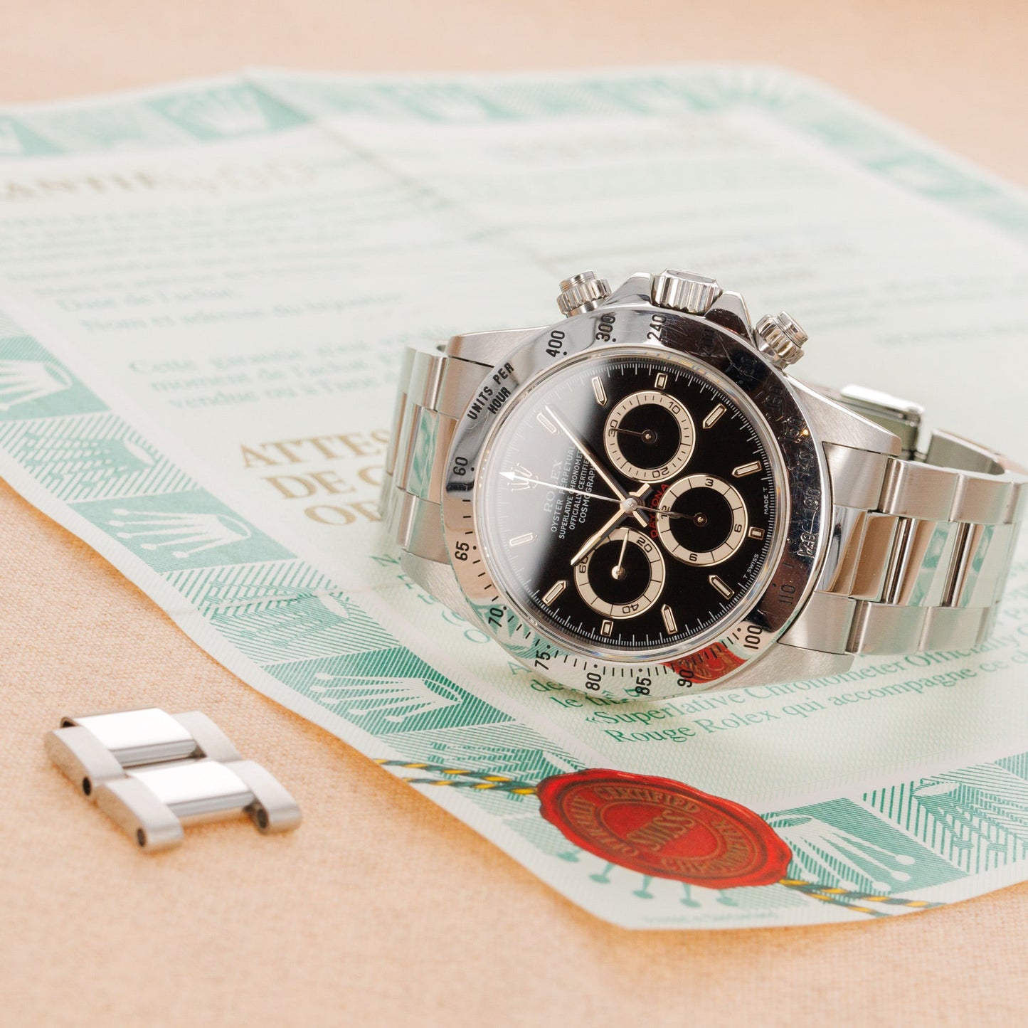 Rolex Steel Zenith Daytona Chronograph Ref. 16520 with Original Warranty