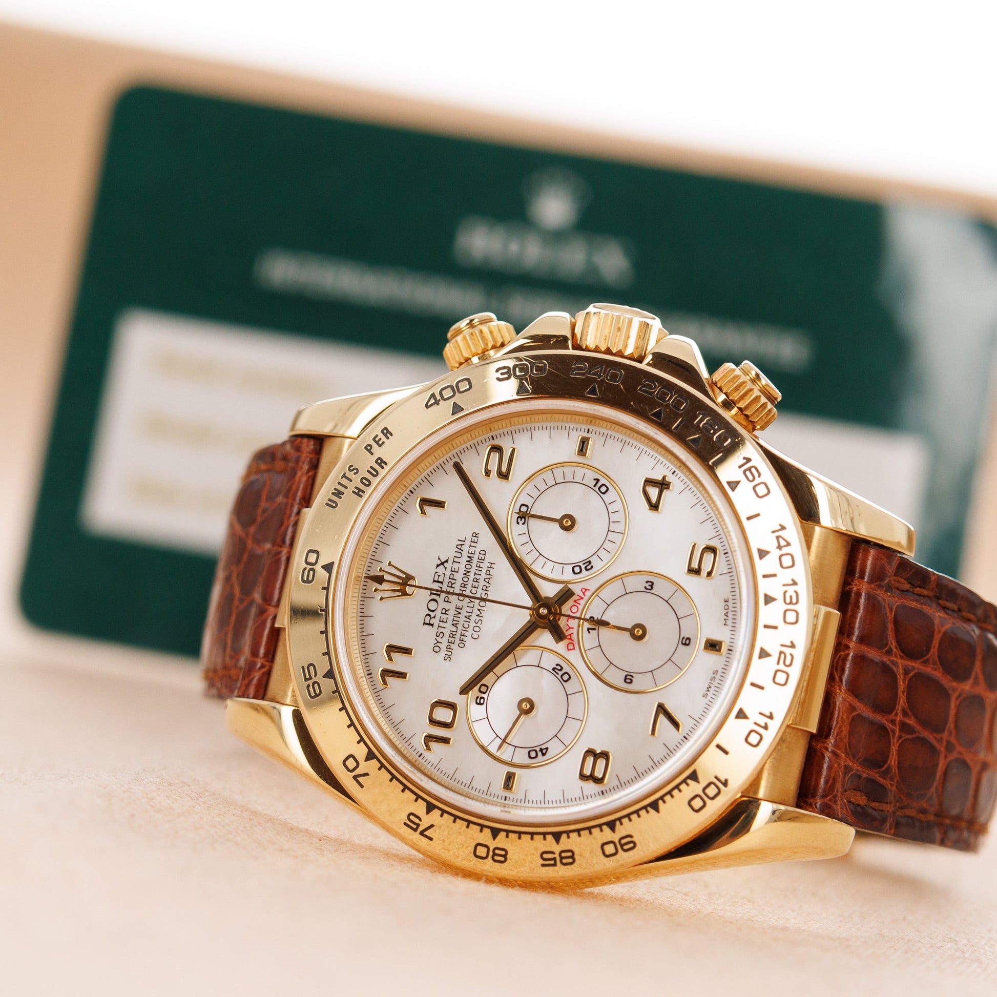 Rolex Yellow Gold Zenith Daytona Ref. 16518 with Mother of Pearl Dial