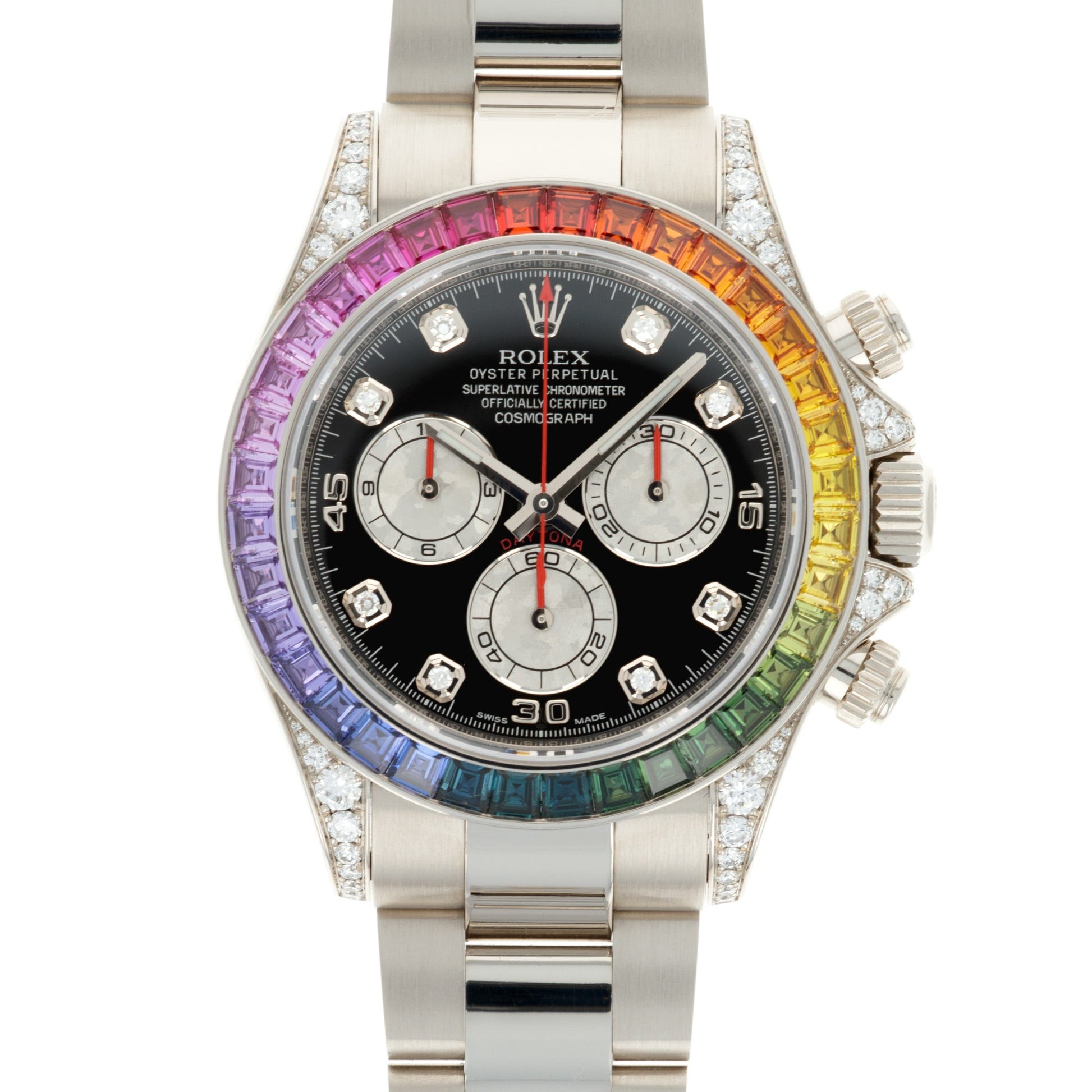 Rolex White Gold Rainbow Daytona Watch Ref. 116599