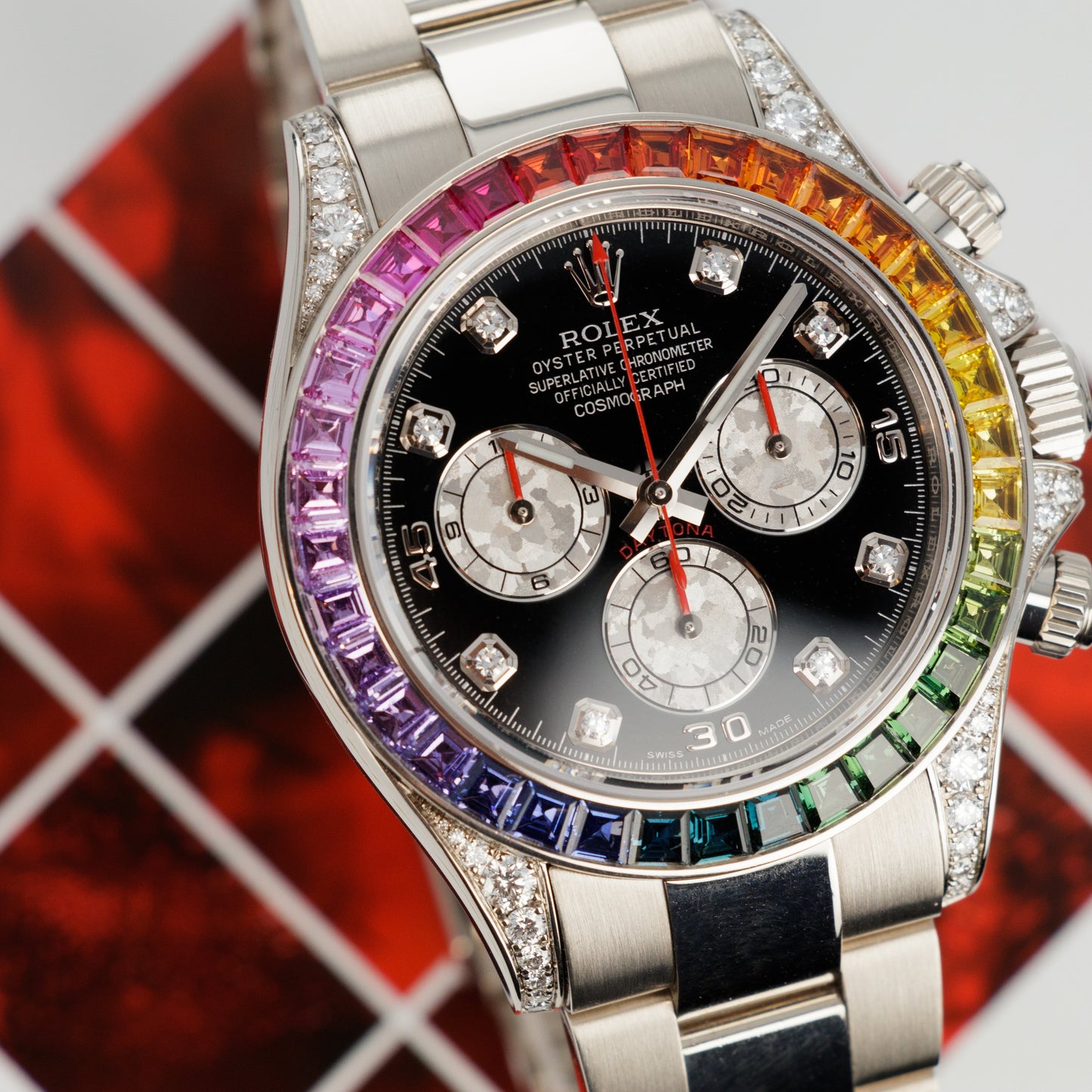 Rolex White Gold Rainbow Daytona Watch Ref. 116599