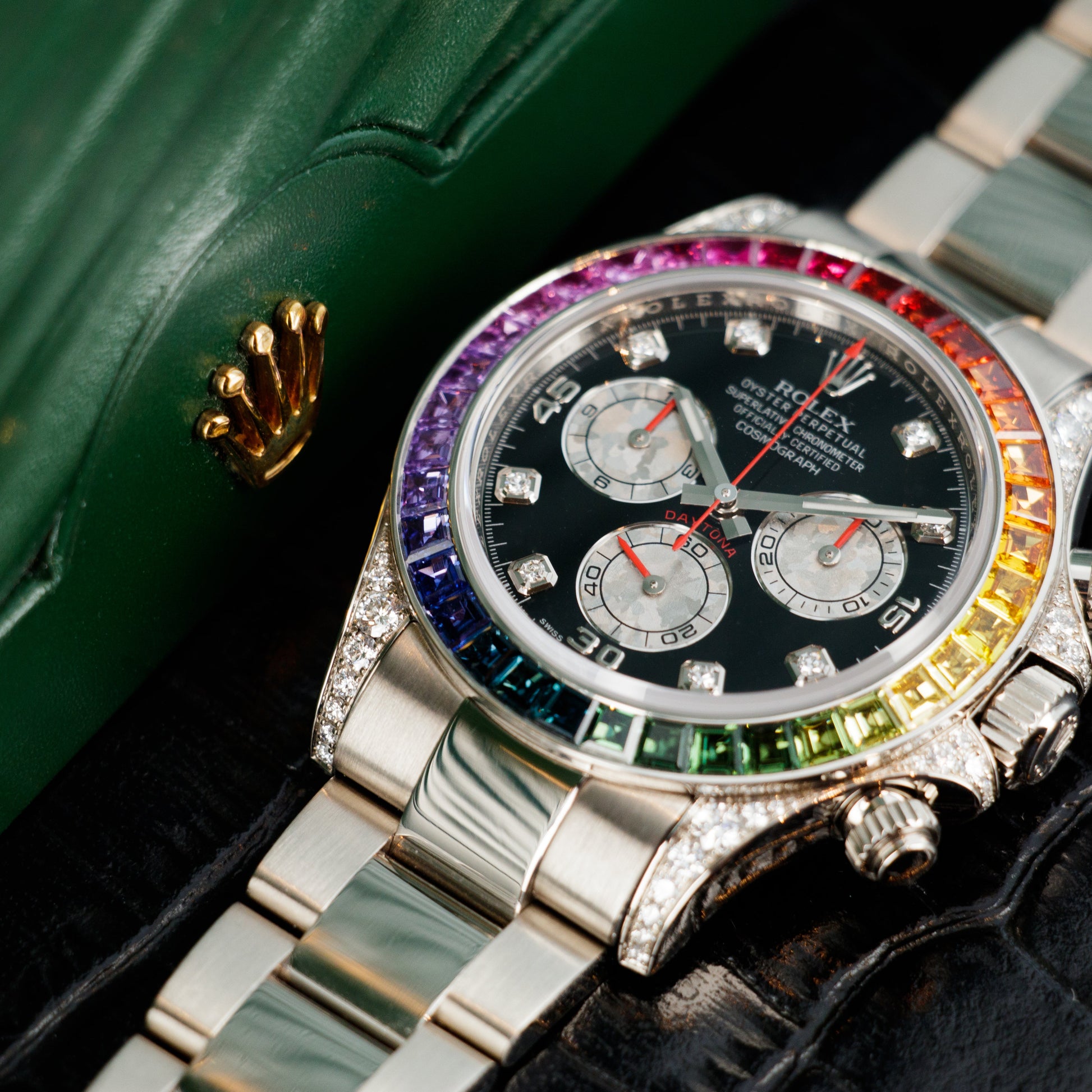 Rolex White Gold Rainbow Daytona Watch Ref. 116599