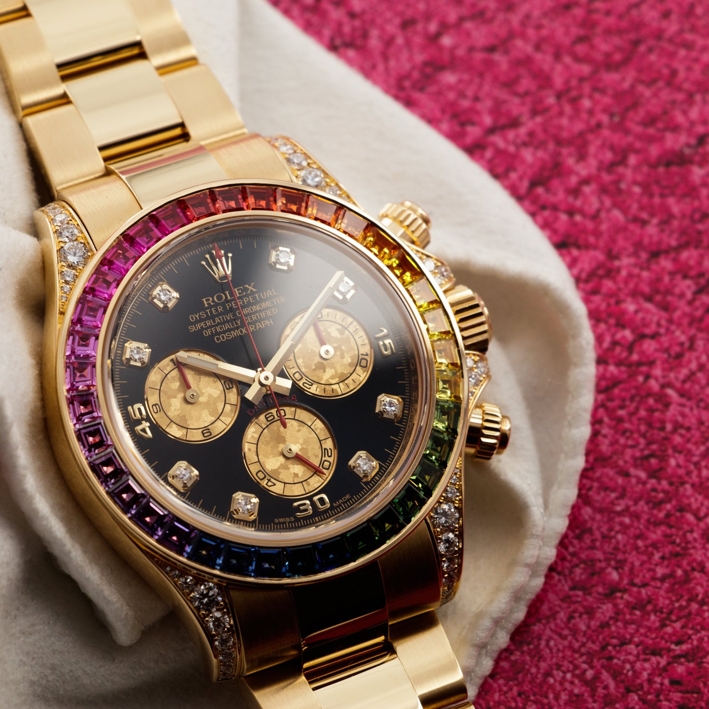 Rolex Yellow Gold Rainbow Daytona Watch Ref. 116598