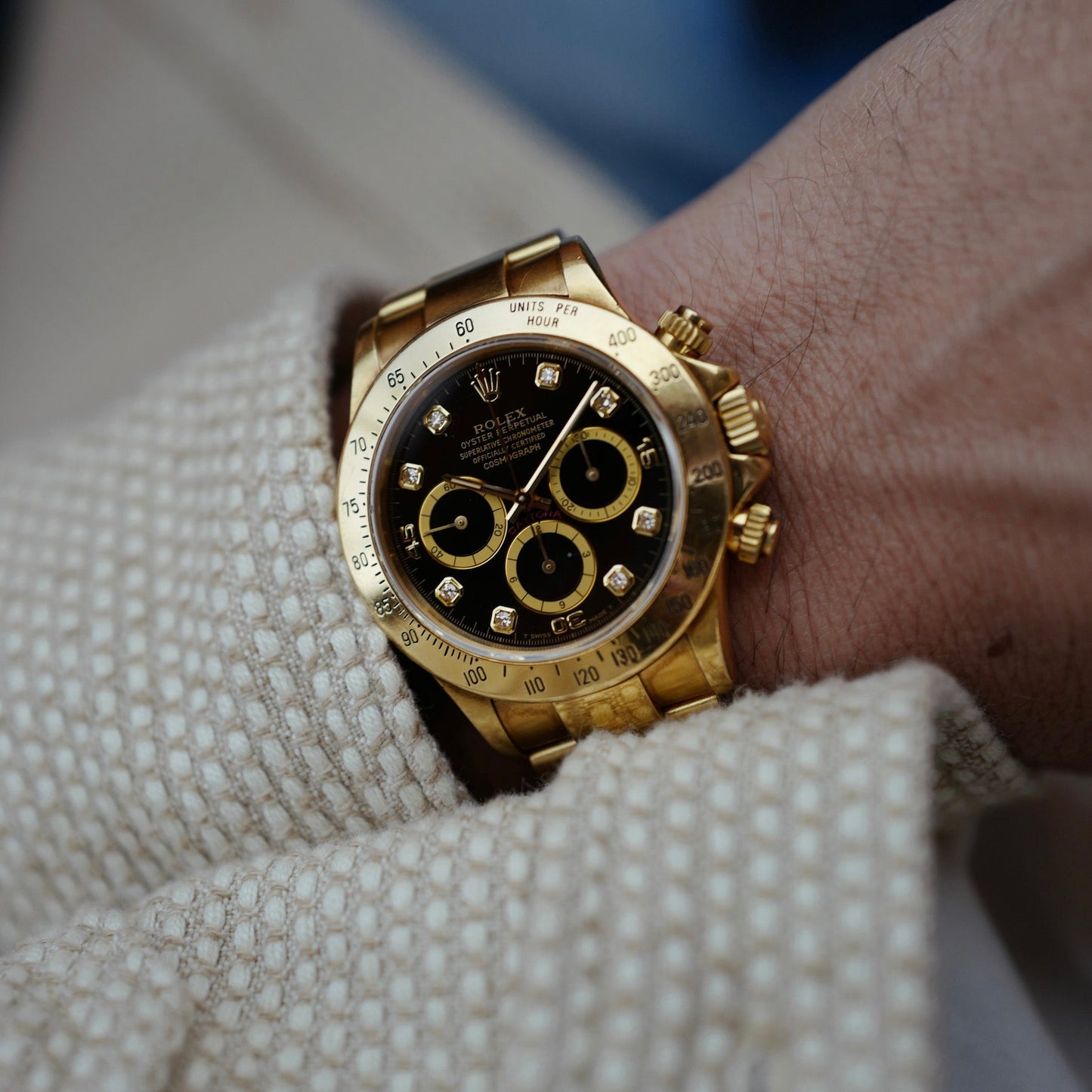 Rolex Yellow Gold Daytona Zenith Watch Ref. 16528 with Inverted Six Dial