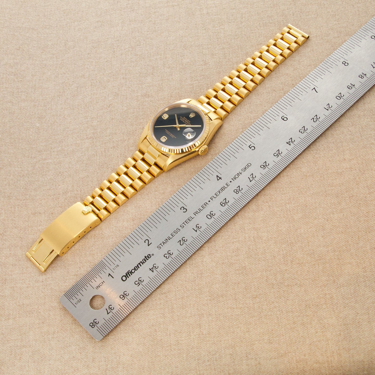 Rolex Yellow Gold Datejust Watch Ref. 16018 with Onyx Dial