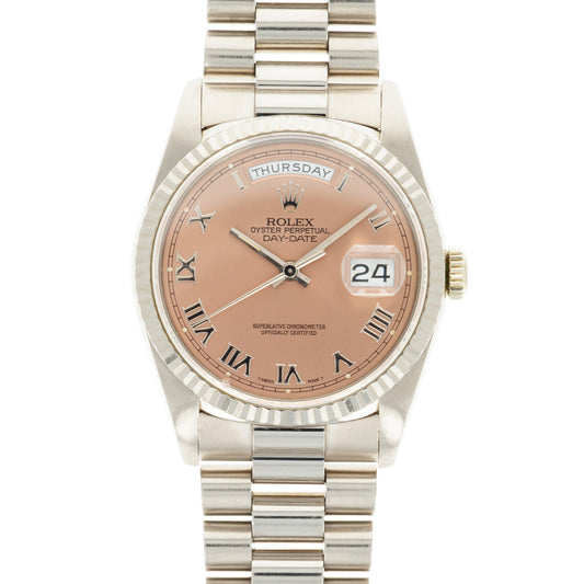 Rolex White Gold Day-Date Ref. 18239 with Salmon Dial