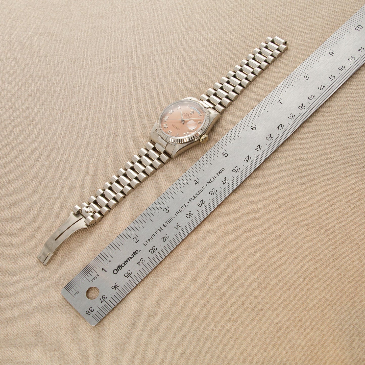 Rolex White Gold Day-Date Ref. 18239 with Salmon Dial