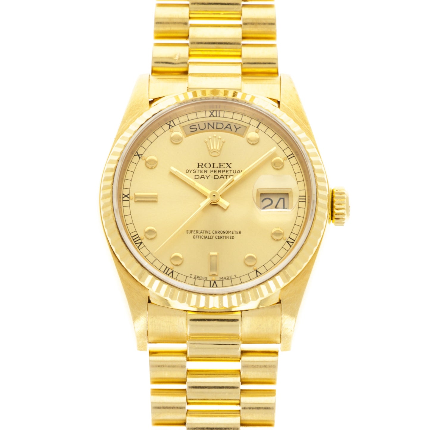 Rolex Yellow Gold Day-Date Ref. 18038 with Rare Pinball Dial