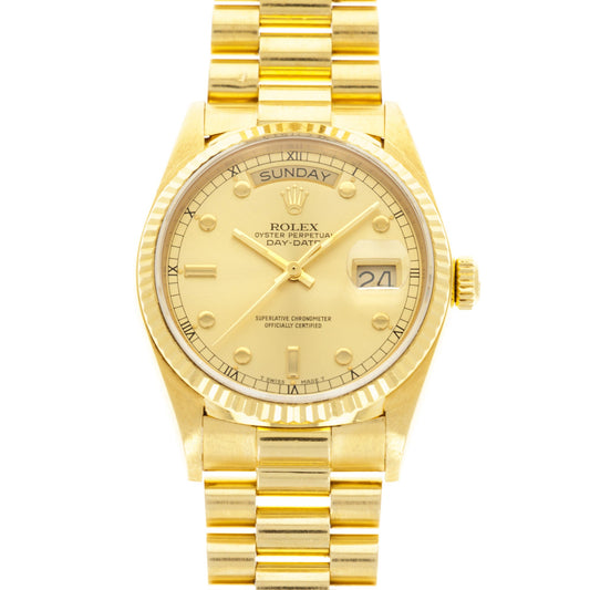 Rolex Yellow Gold Day-Date Ref. 18038 with Rare Pinball Dial