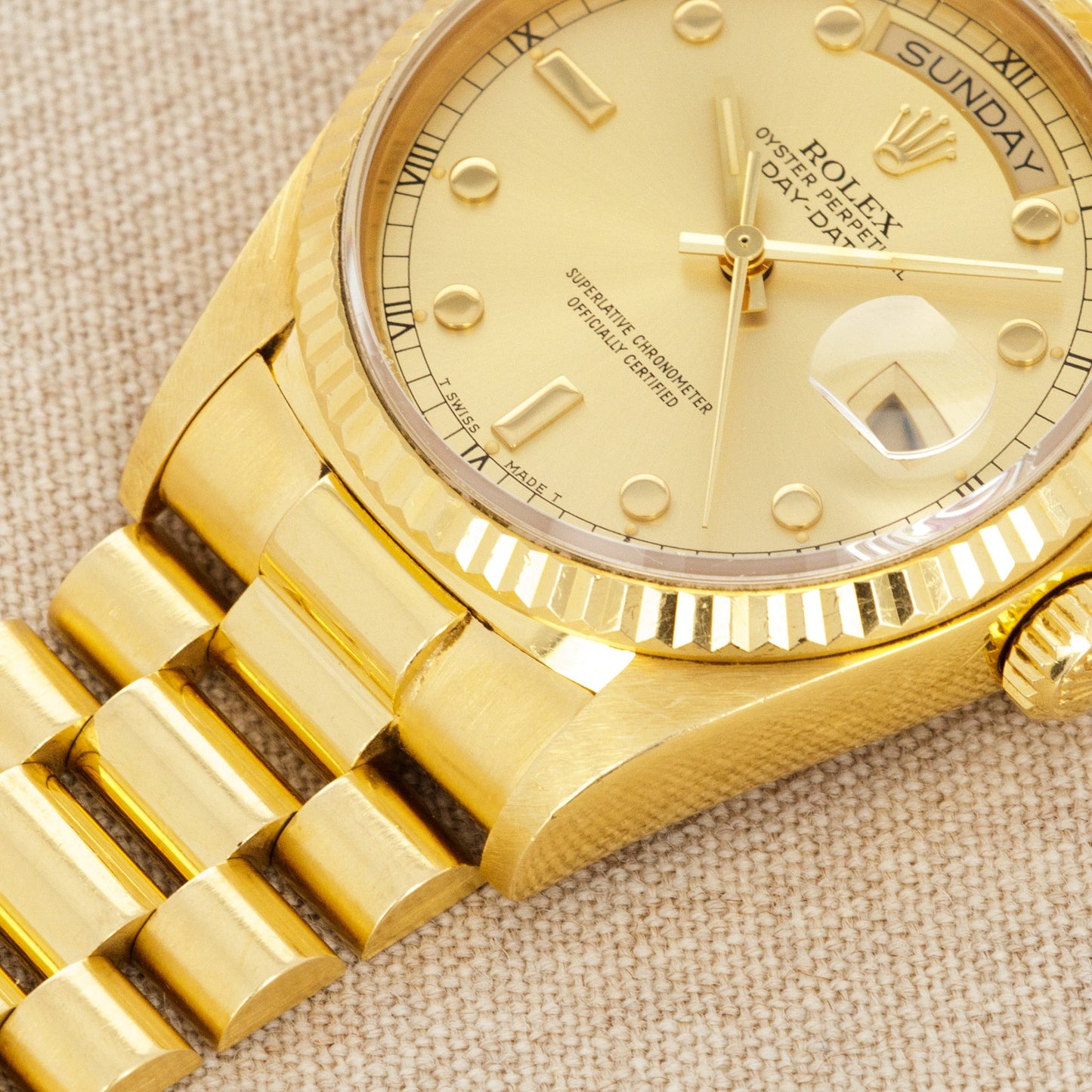 Rolex Yellow Gold Day-Date Ref. 18038 with Rare Pinball Dial