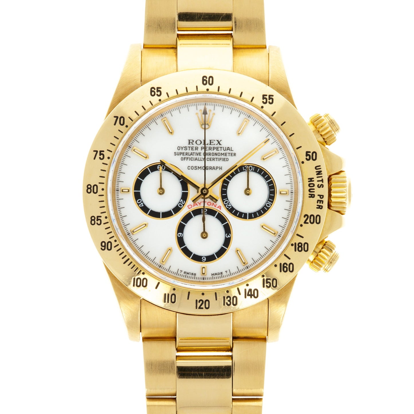 Rolex Yellow Gold Zenith Daytona Ref. 16528 with Porcelain Dial