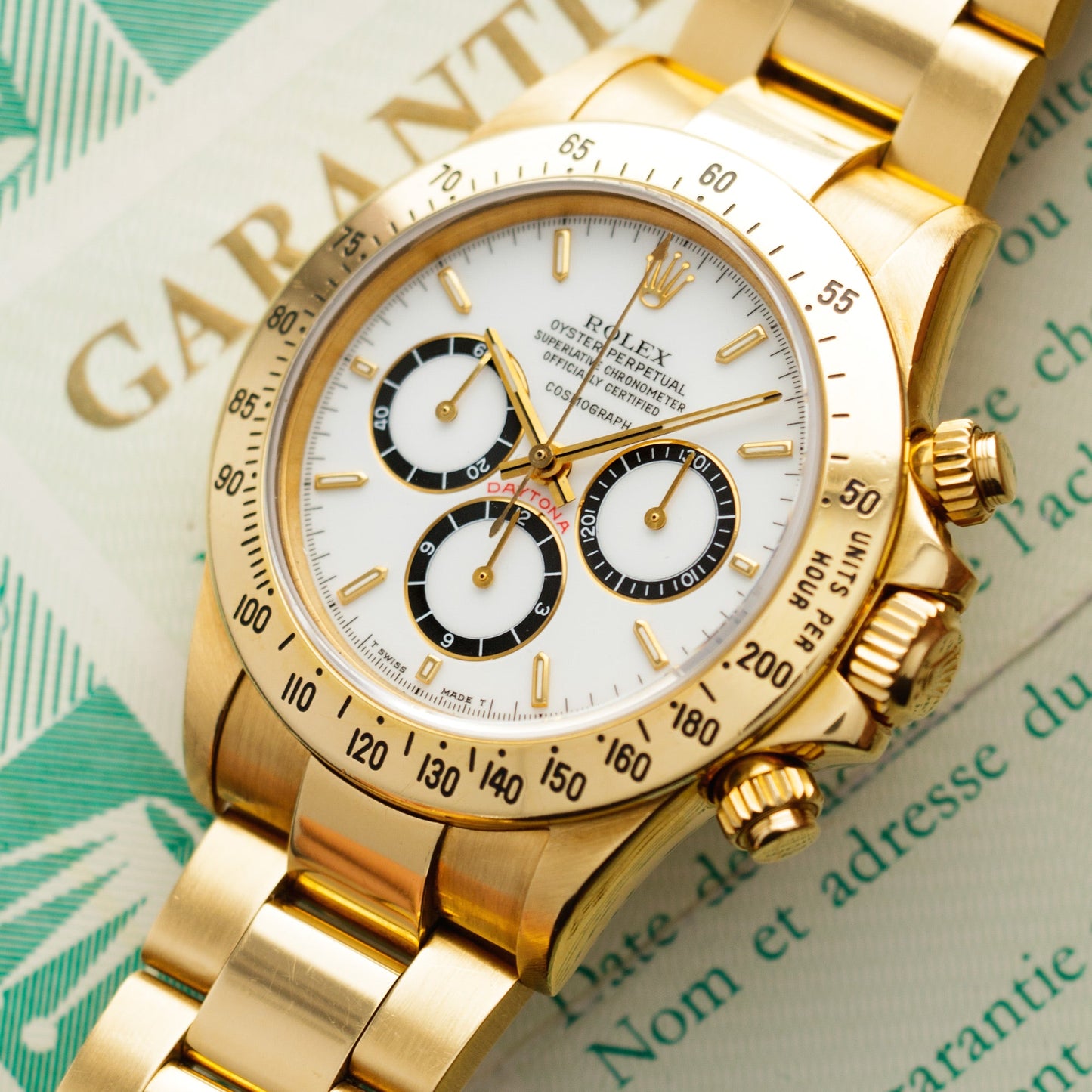 Rolex Yellow Gold Zenith Daytona Ref. 16528 with Porcelain Dial