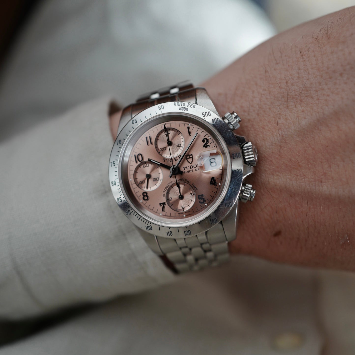 Tudor Steel Chrono-Time Chronograph Watch Ref. 79280 with Salmon Dial (NEW ARRIVAL)