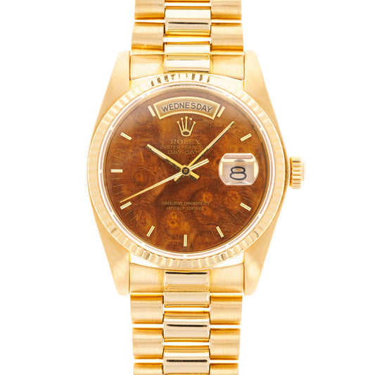 Rolex Yellow Gold Day-Date Ref. 18038 with Wood Dial