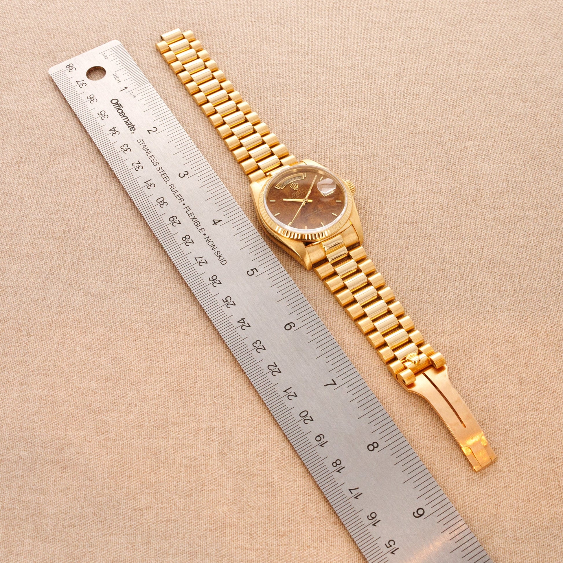 Rolex Yellow Gold Day-Date Ref. 18038 with Wood Dial