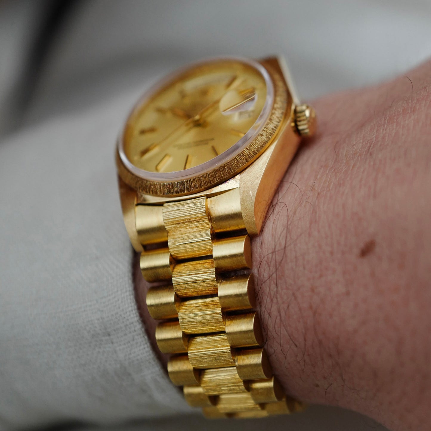 Rolex Yellow Gold Day-Date Ref. 18078 in Outstanding Condition with Original Bark Finish