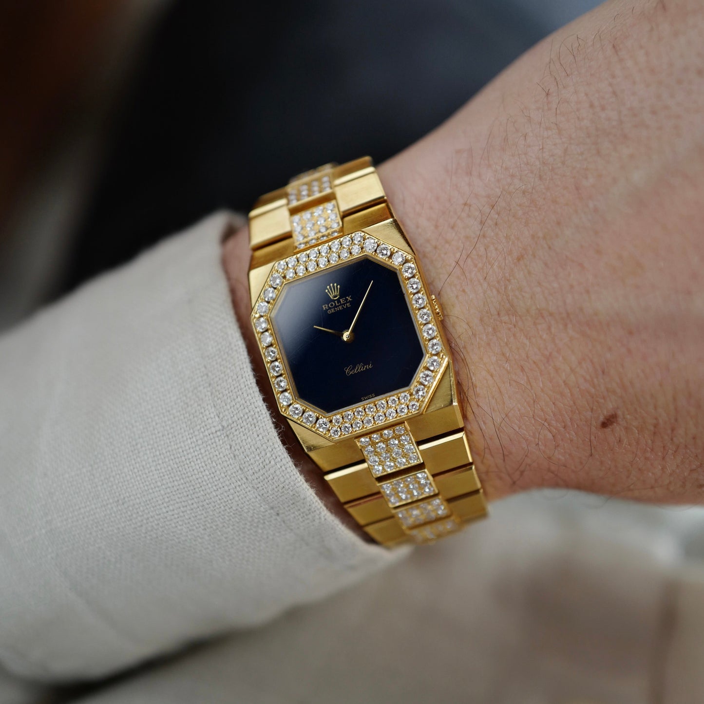 Rolex Yellow Gold Cellini Diamond Watch Ref. 4652