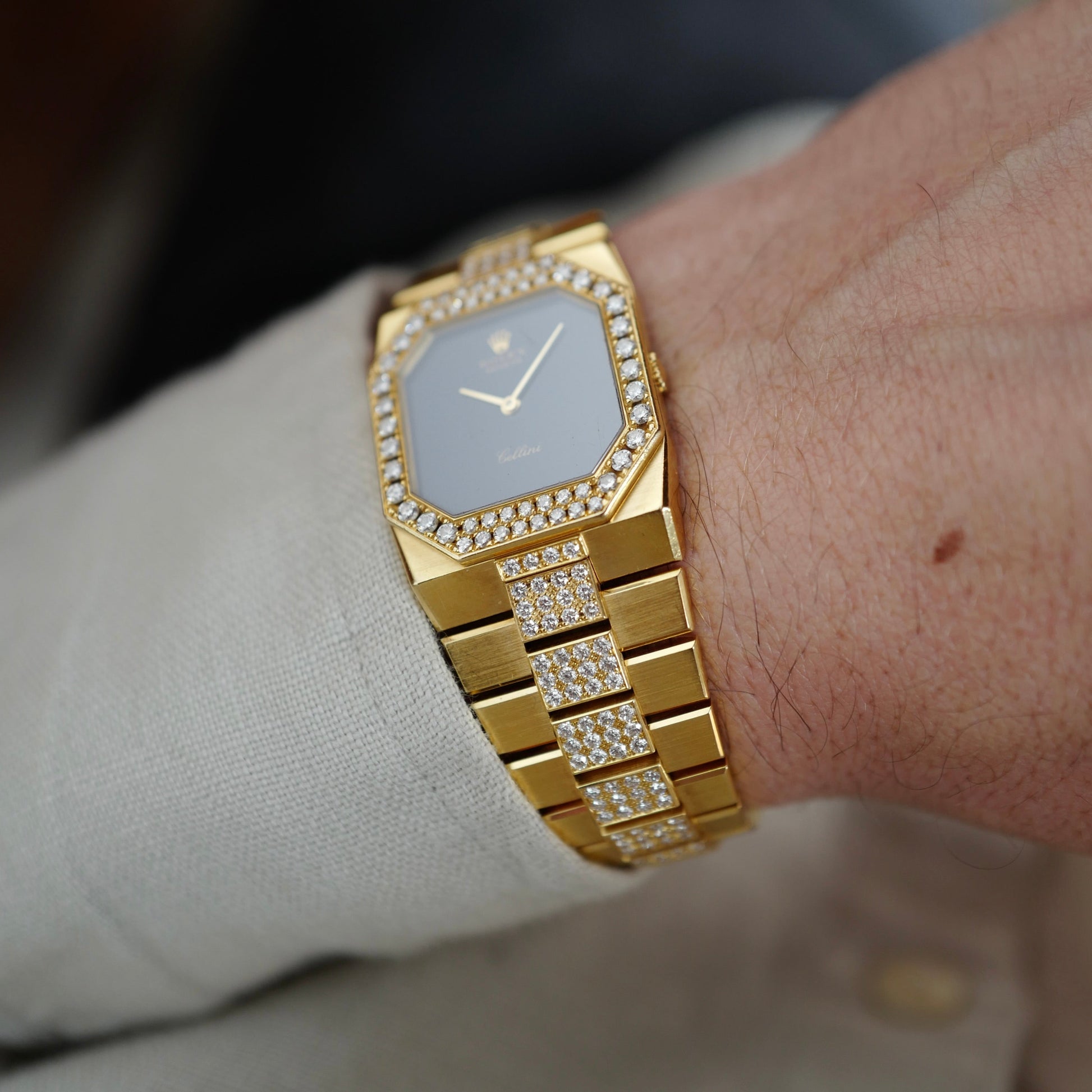 Rolex Yellow Gold Cellini Diamond Watch Ref. 4652