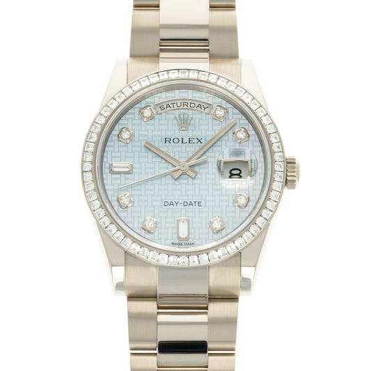 Rolex White Gold Day-Date Diamond Watch Ref. 118399