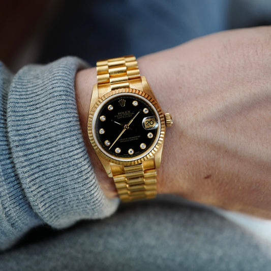 Rolex Yellow Gold Datejust Ref. 68278 with Onyx and Diamond Dial (NEW ARRIVAL)