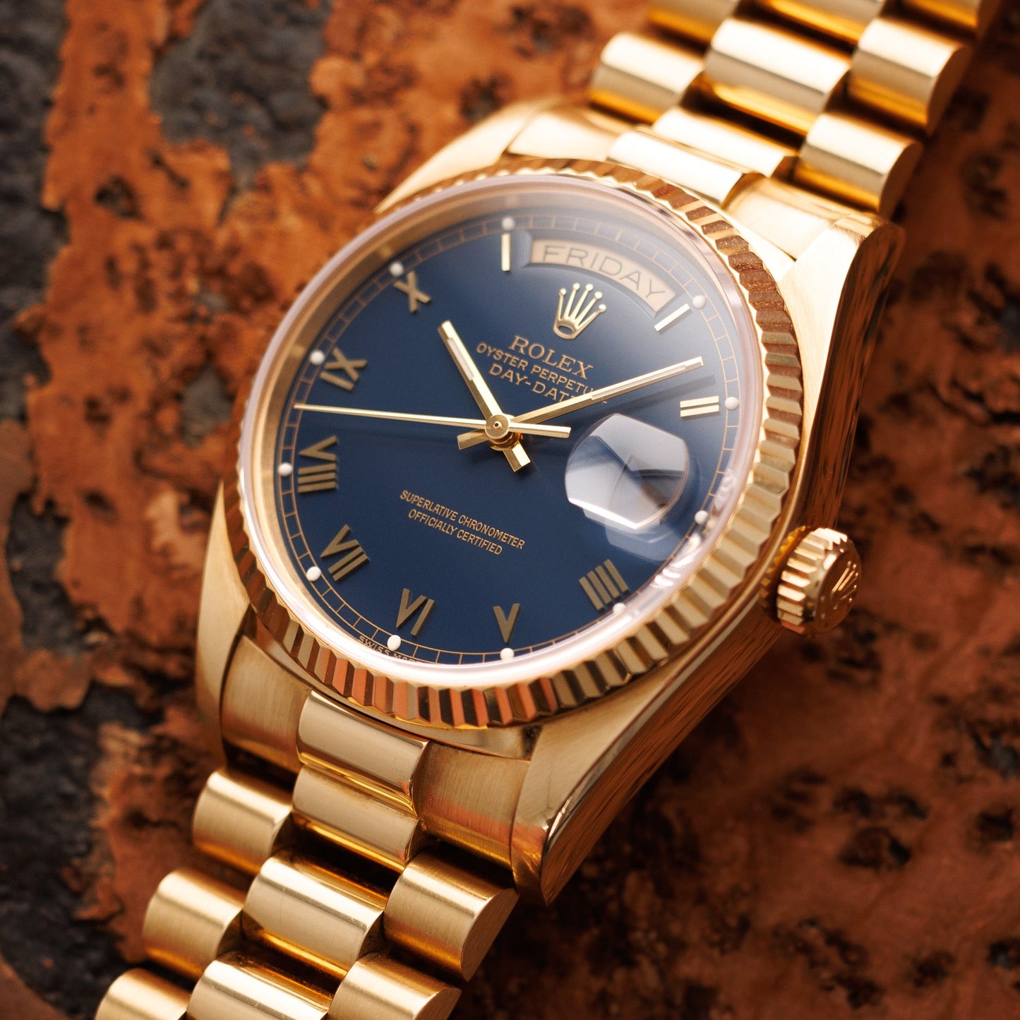 Rolex Yellow Gold Day-Date Ref. 18038 with Blue Dial