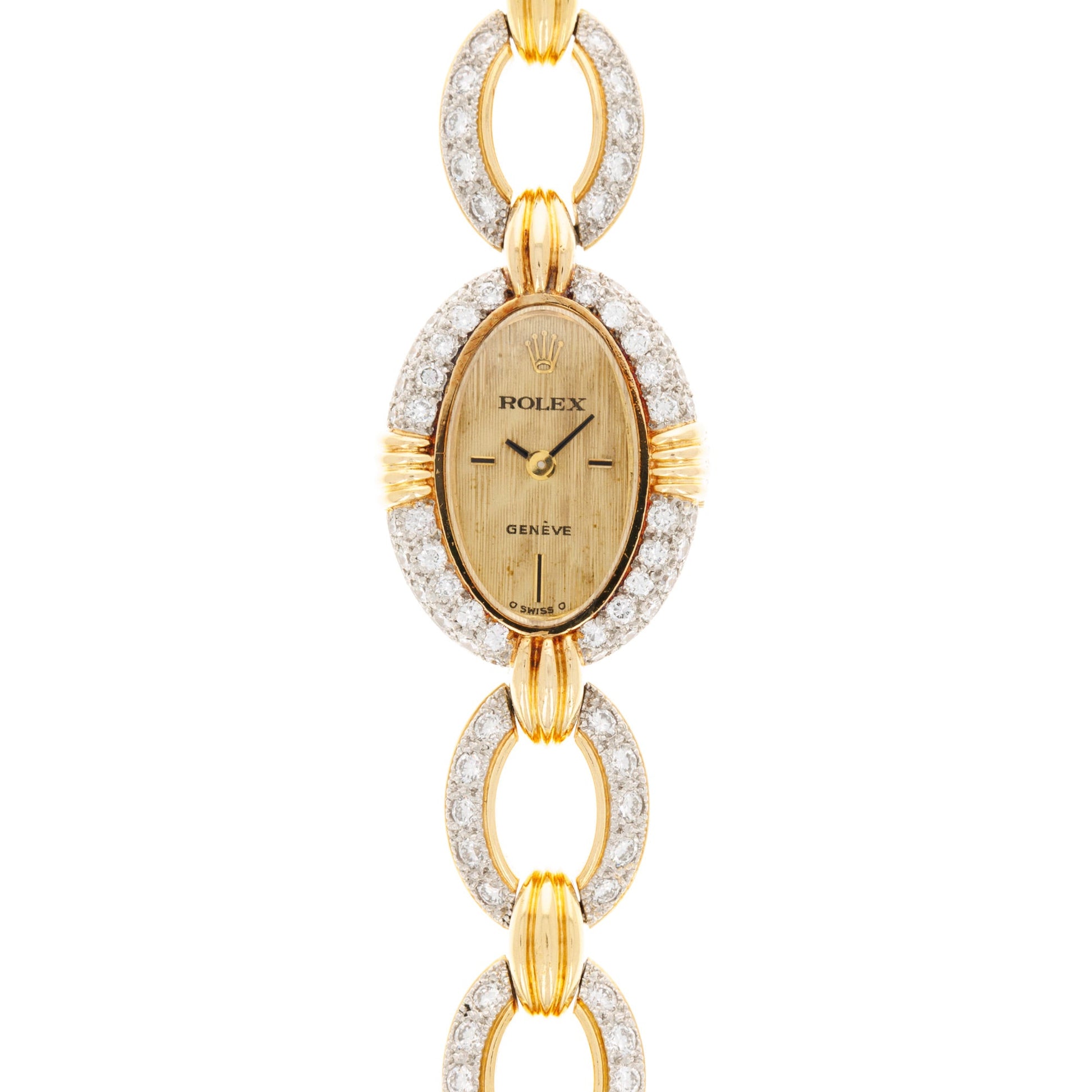 Rolex Yellow Gold Oval Diamond Watch