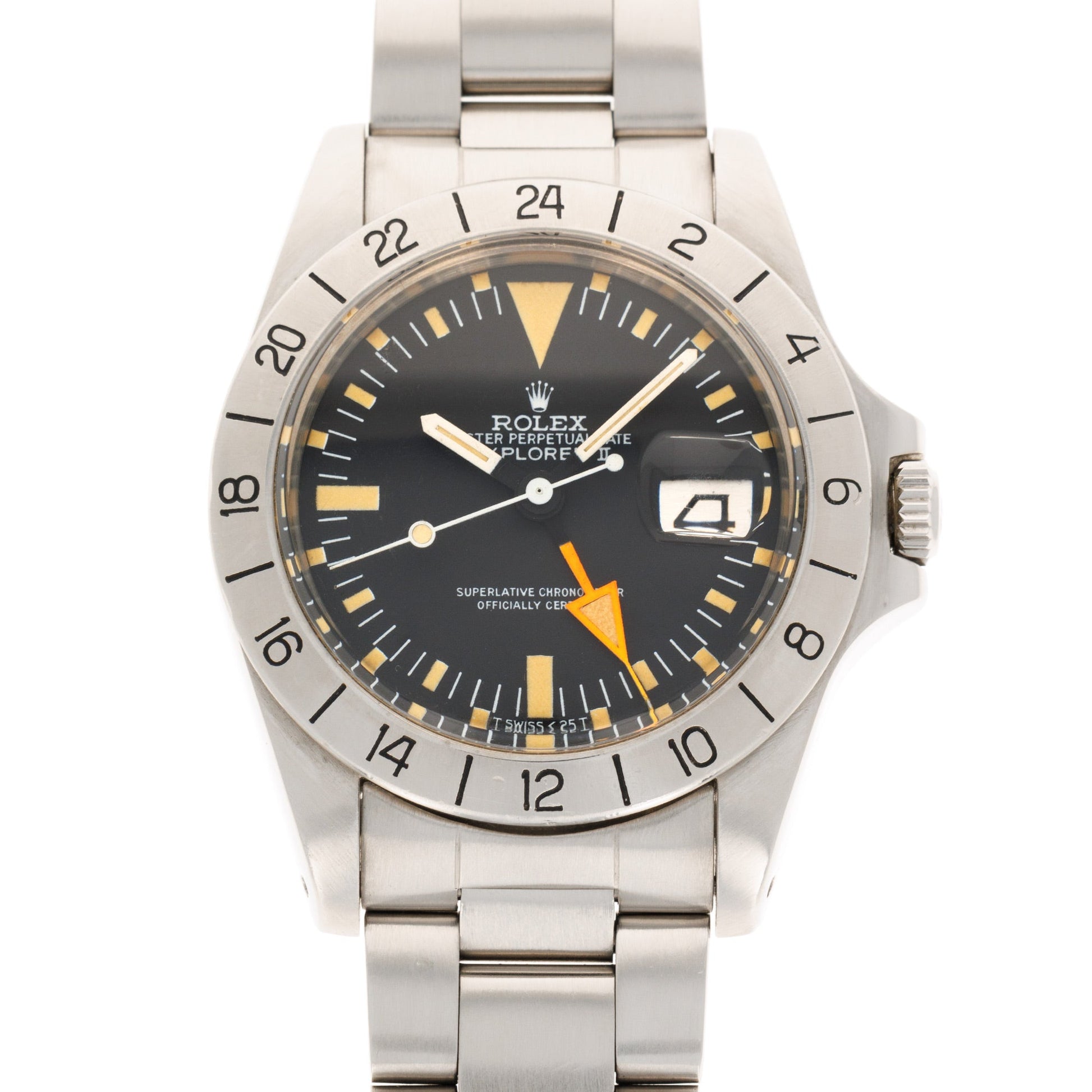 Rolex Steel Explorer II Orange Hand Watch Ref. 1655