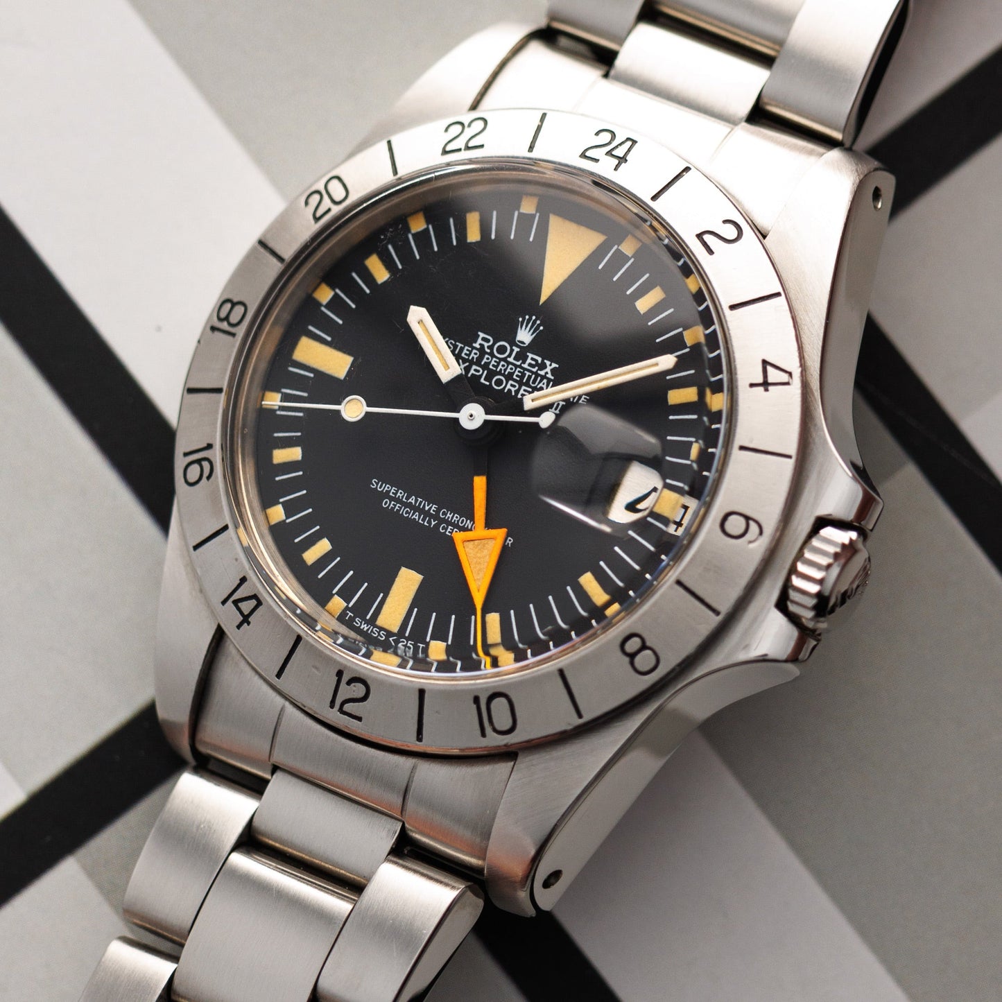 Rolex Steel Explorer II Orange Hand Watch Ref. 1655