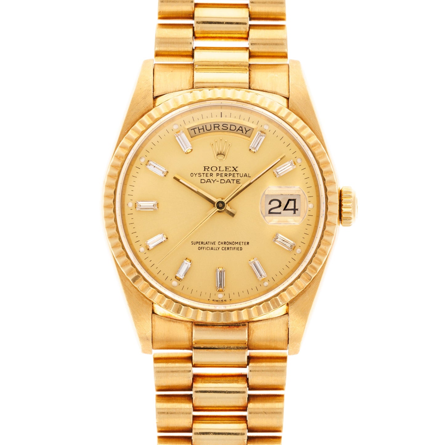 Rolex Yellow Gold Day-Date Ref. 18238 with Baguette Diamond Dials