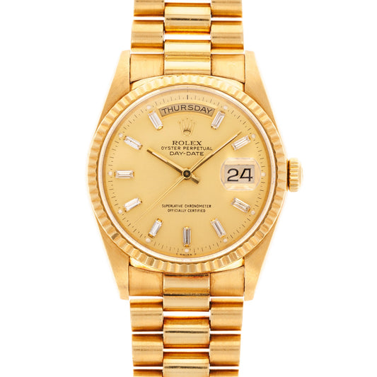 Rolex Yellow Gold Day-Date Ref. 18238 with Baguette Diamond Dials