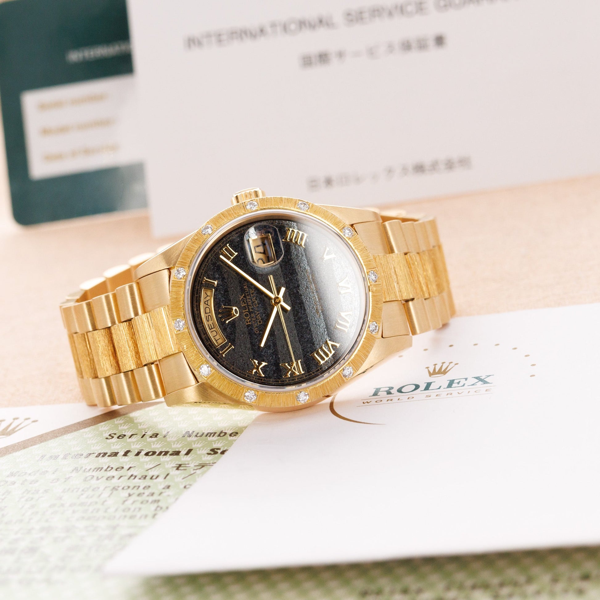 Rolex Yellow Gold Day Date ref 18308 with Ferrite Dial