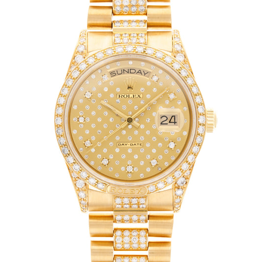 Rolex Yellow Gold Day-Date Ref. 18138 with Factory Diamonds