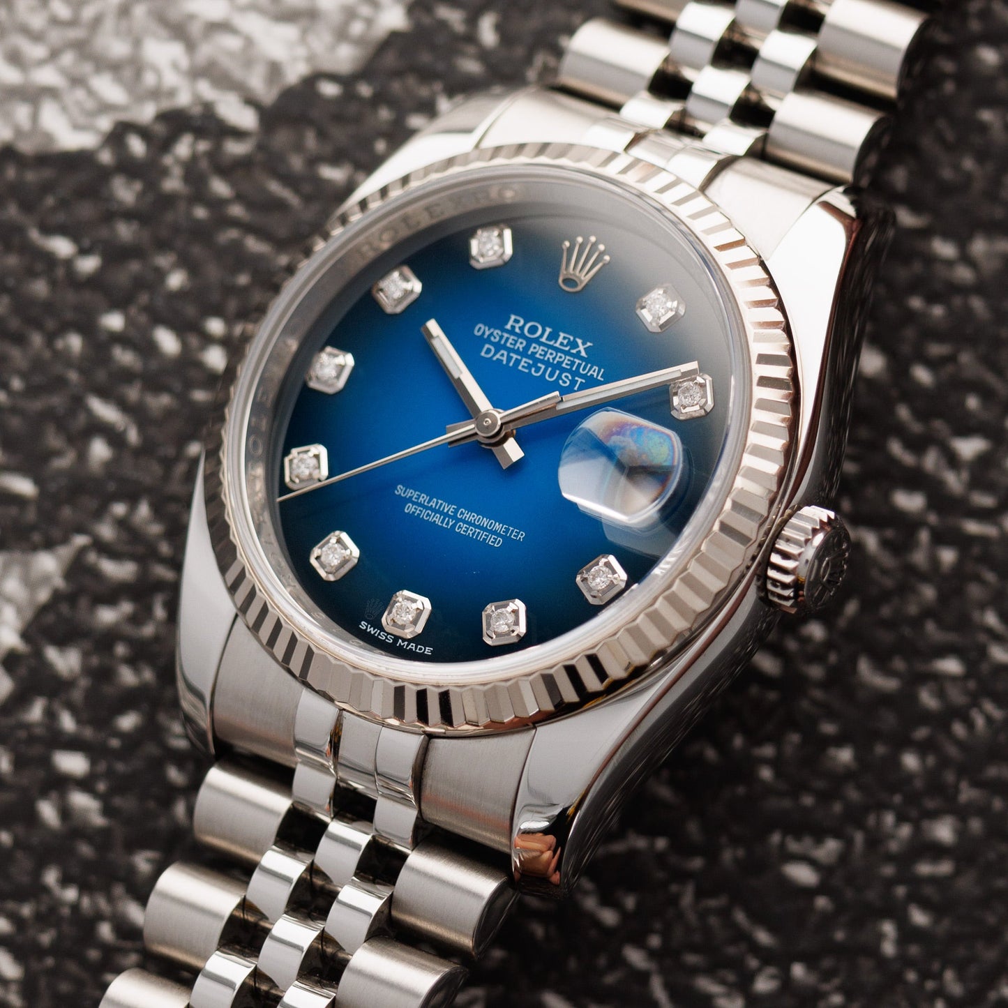 Rolex Steel Datejust Ref. 116234 with Blue Vignette Dial