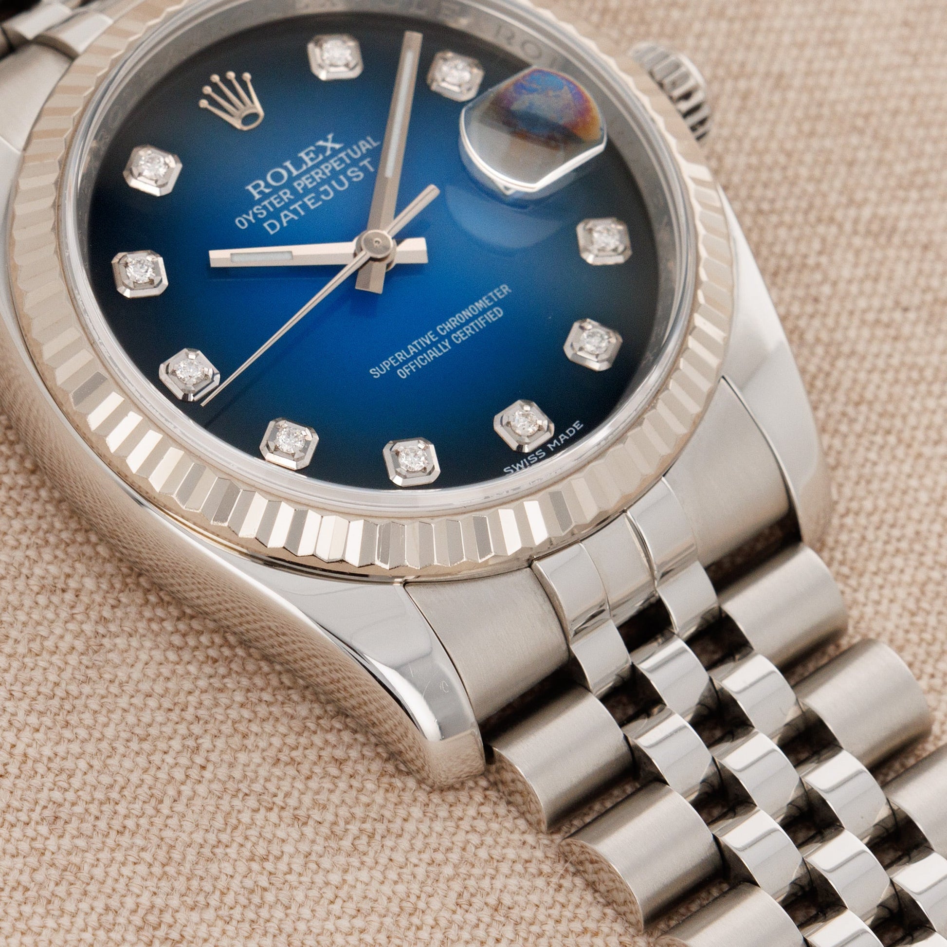 Rolex Steel Datejust Ref. 116234 with Blue Vignette Dial