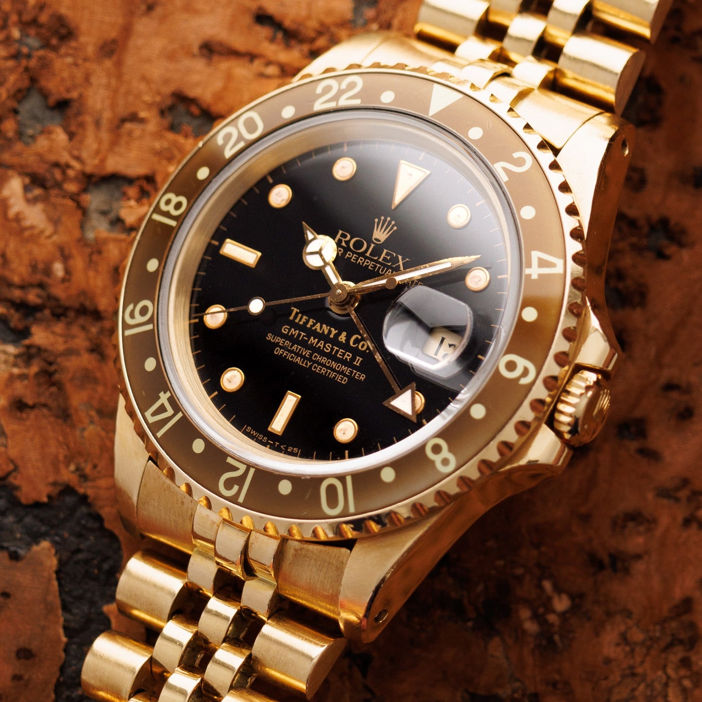 Rolex Yellow Gold GMT-Master II Ref. 16718 retailed by Tiffany & Co.