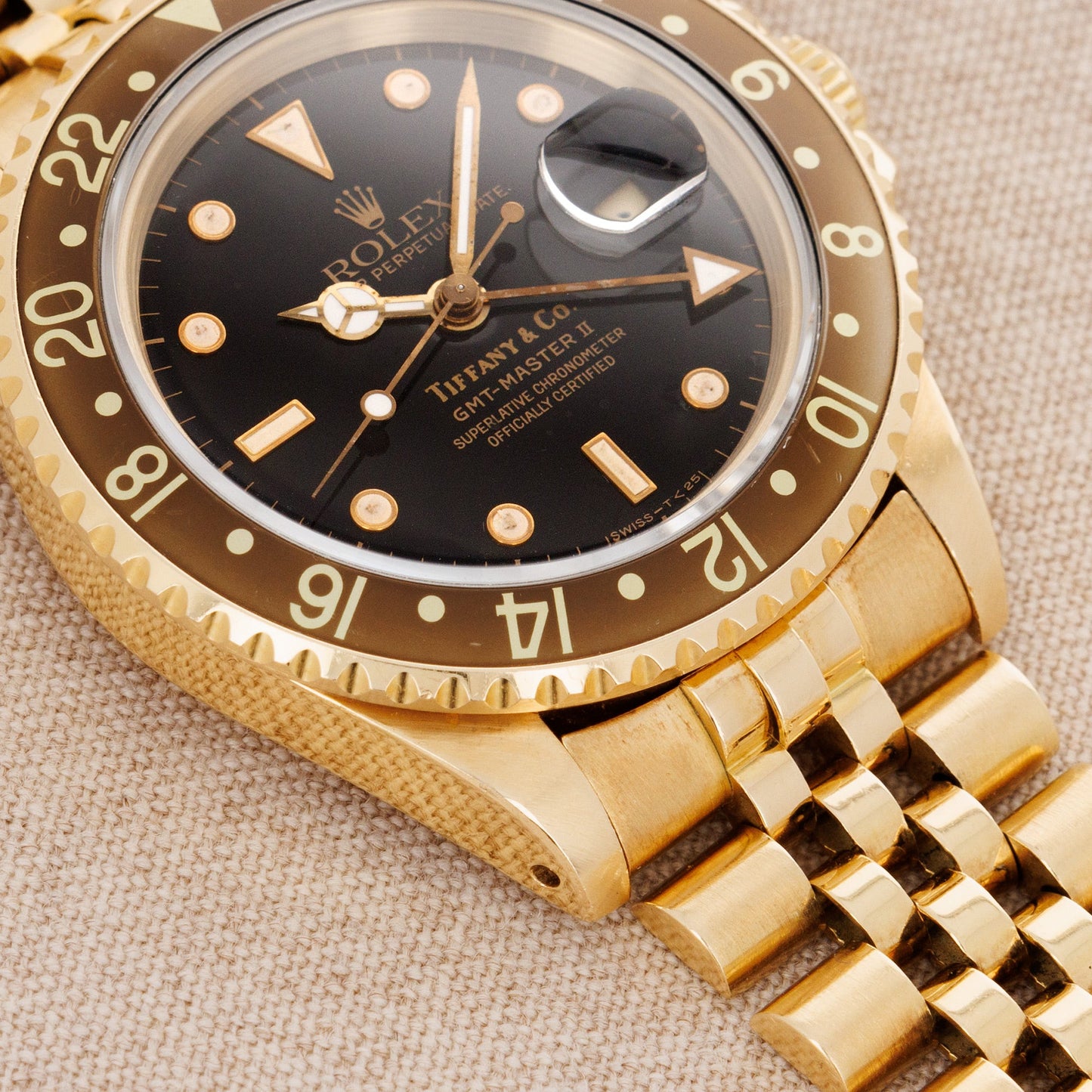 Rolex Yellow Gold GMT-Master II Ref. 16718 retailed by Tiffany & Co.