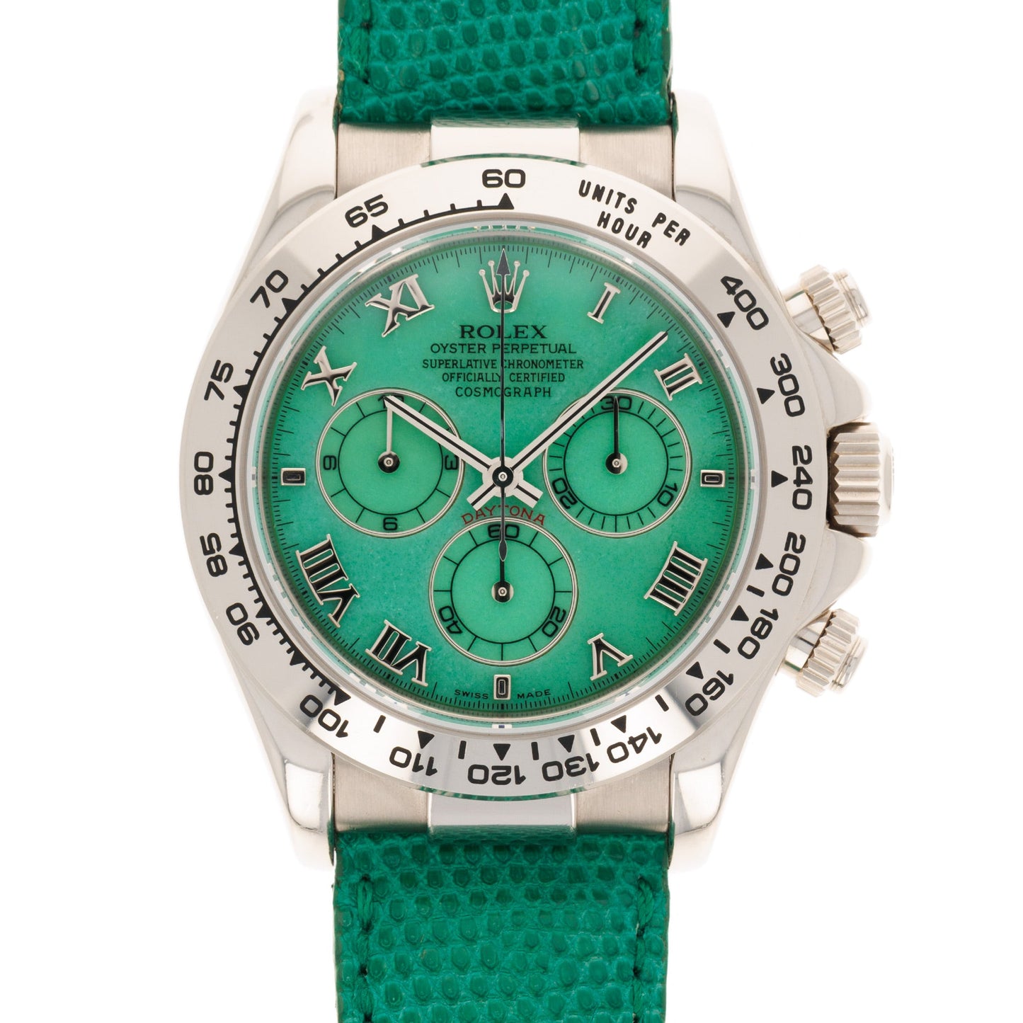 Rolex White Gold Daytona Green Beach Watch Ref. 116519