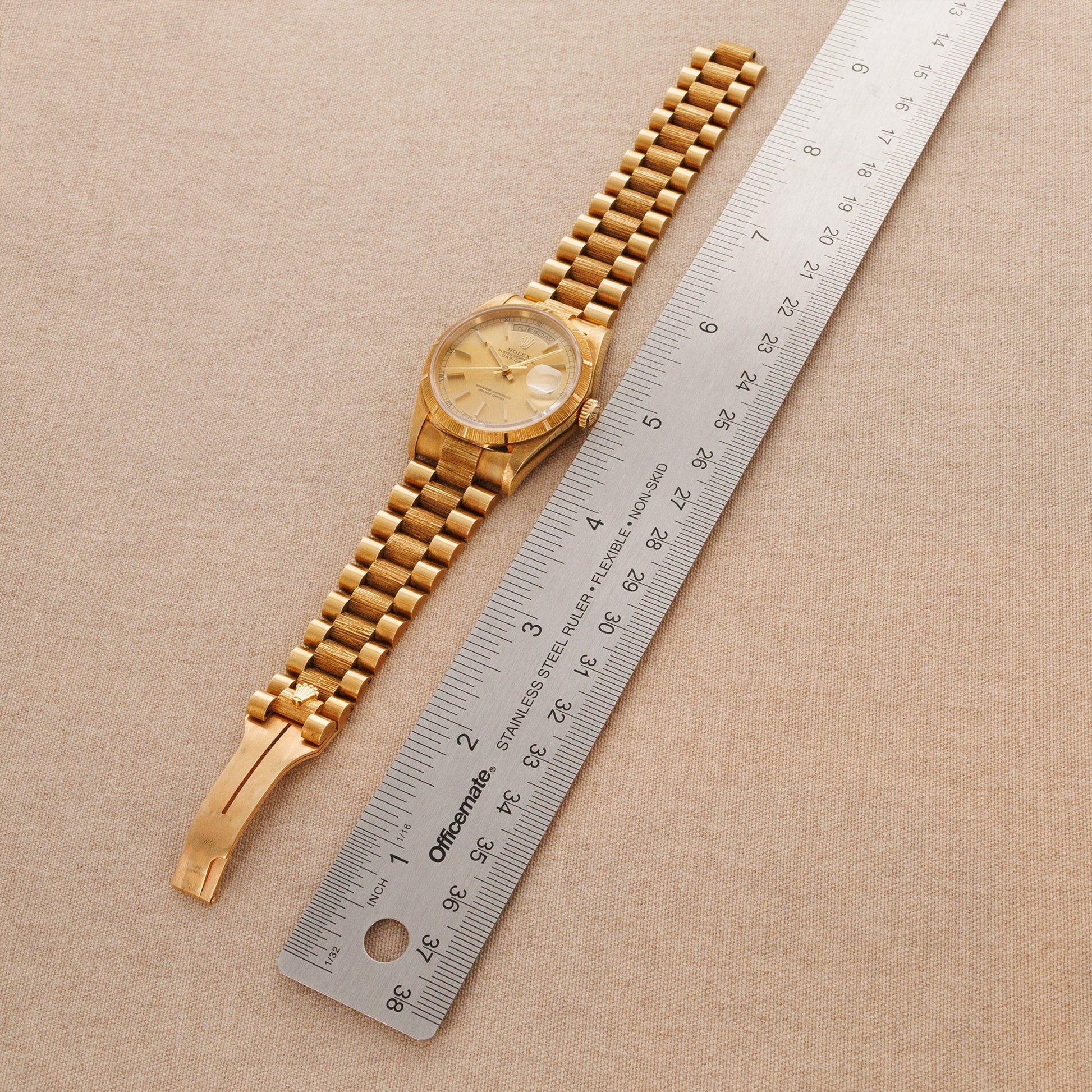 Rolex Yellow Gold Day Date Ref. 18248 with Factory Bark Finish