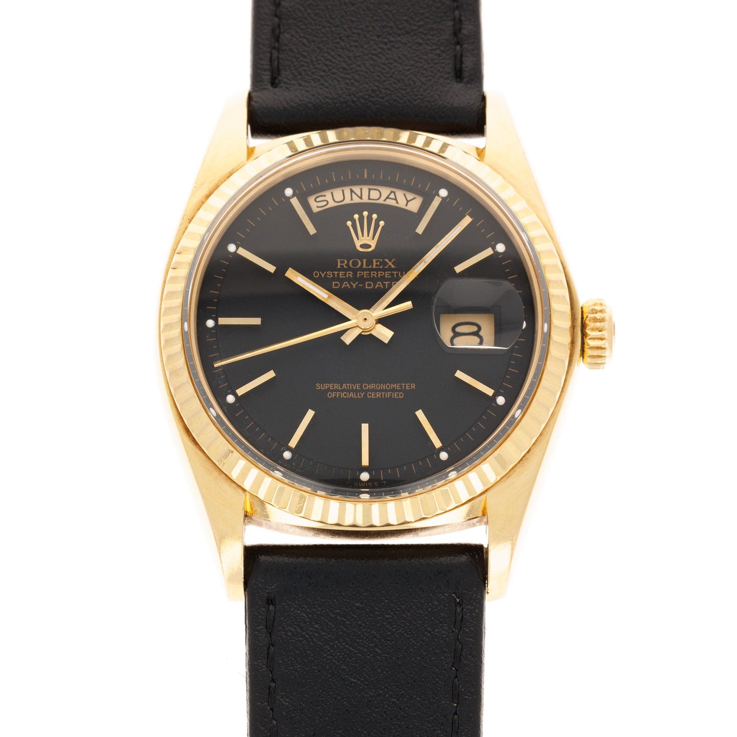 Rolex Yellow Gold Day Date Ref. 1803 with Matte Black Dial