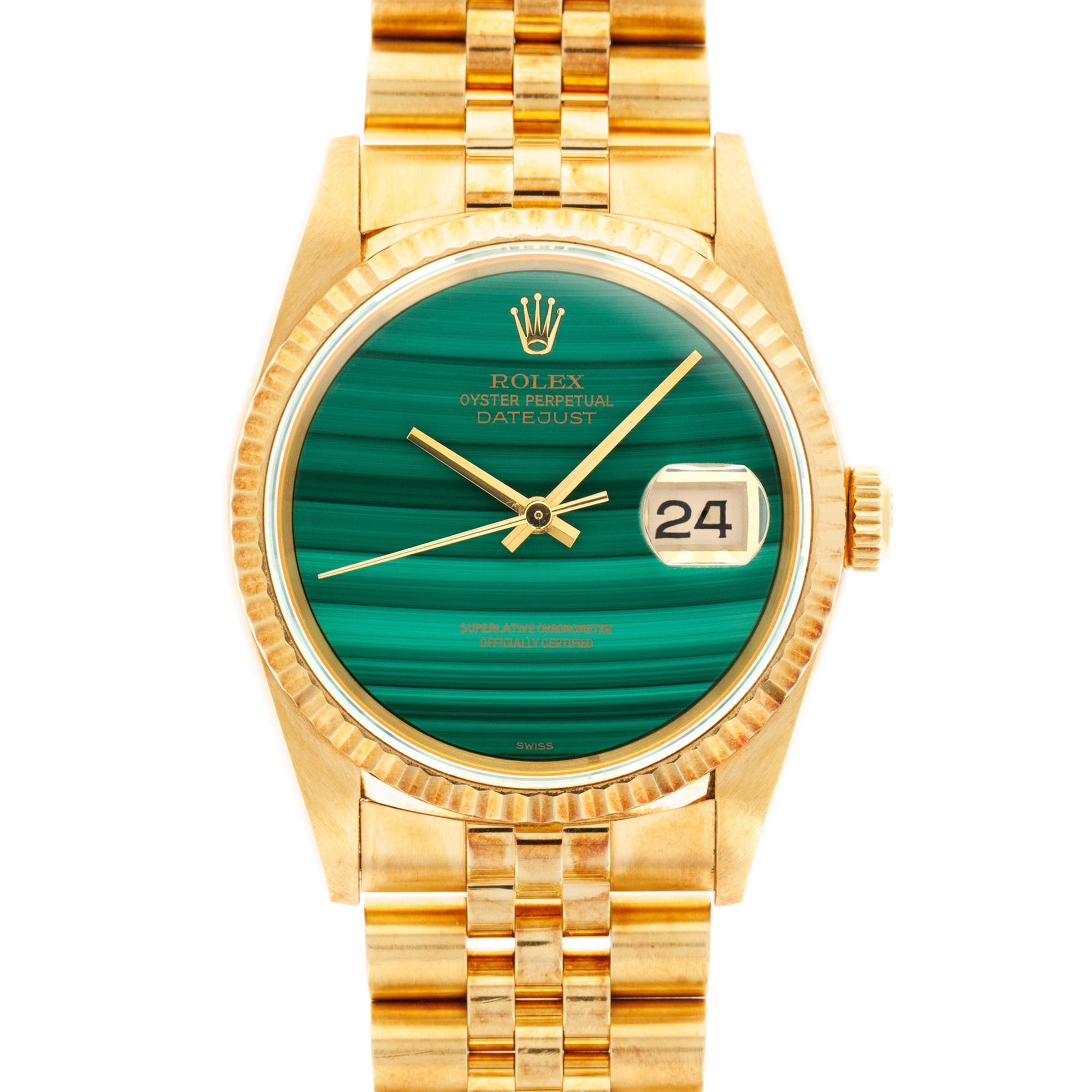 Rolex Yellow Gold Datejust Ref. 16238 with Malachite Dial