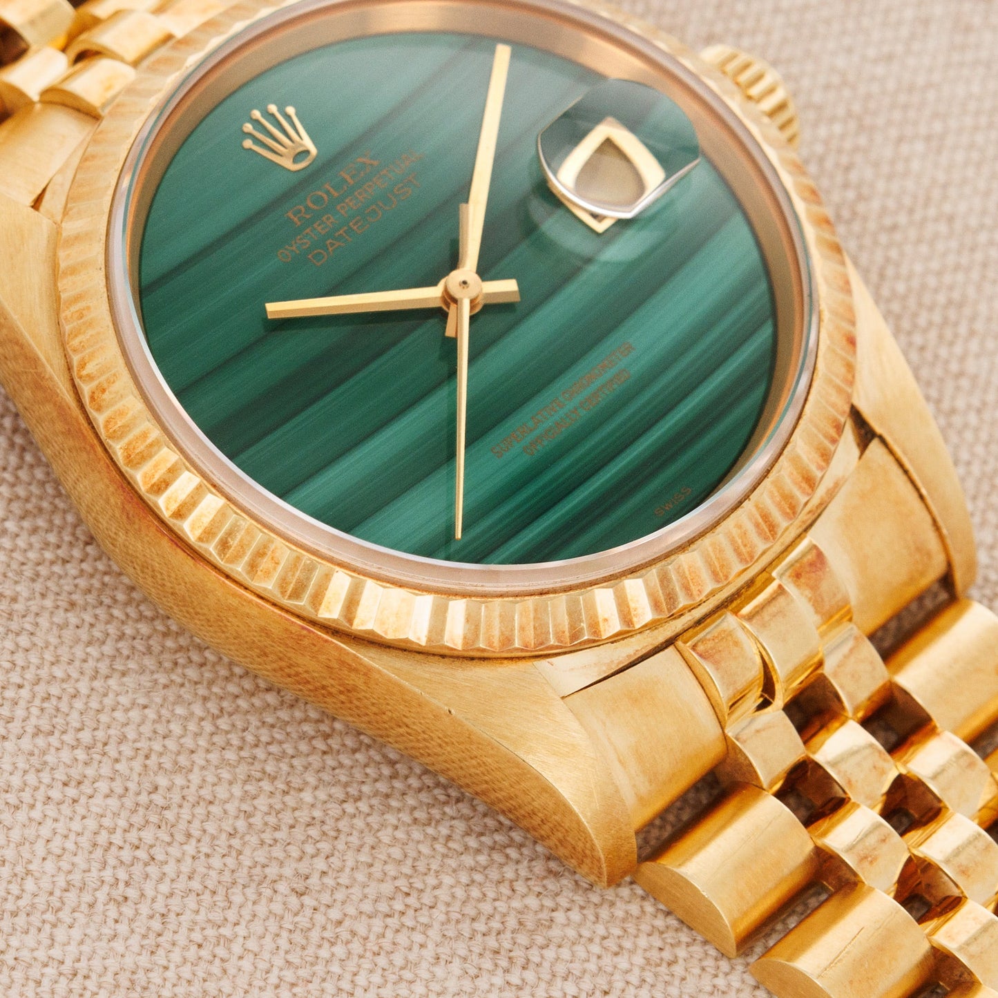 Rolex Yellow Gold Datejust Ref. 16238 with Malachite Dial