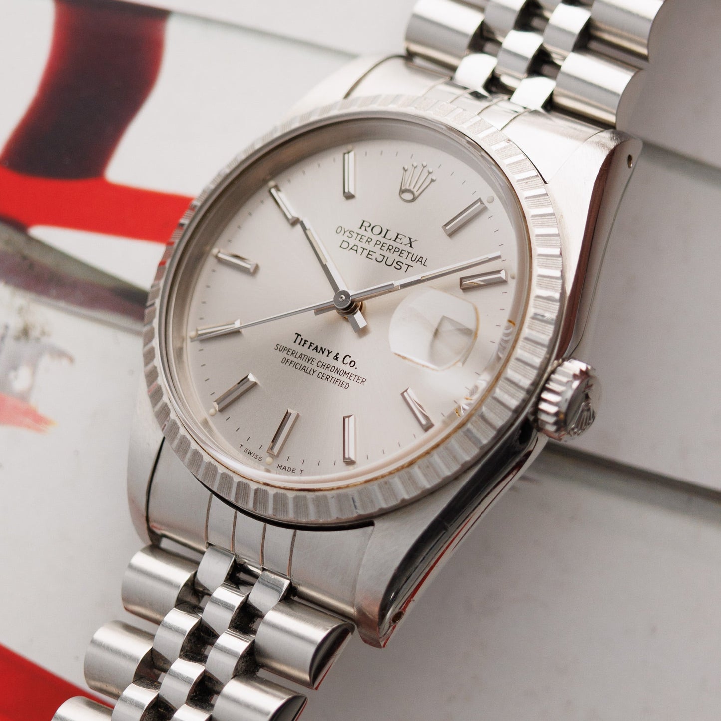 Rolex Steel Datejust Ref. 16220 Retailed by Tiffany & Co.