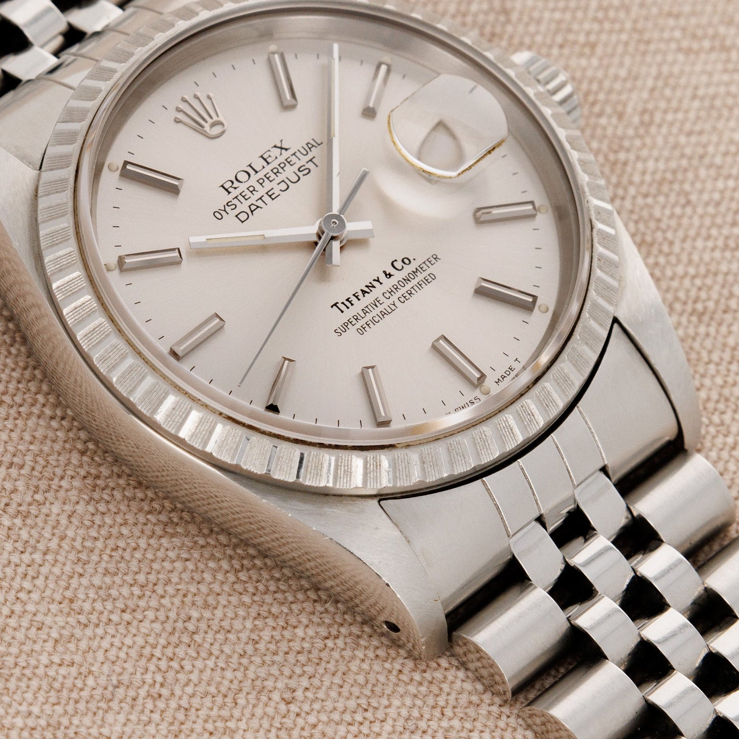 Rolex Steel Datejust Ref. 16220 Retailed by Tiffany & Co.