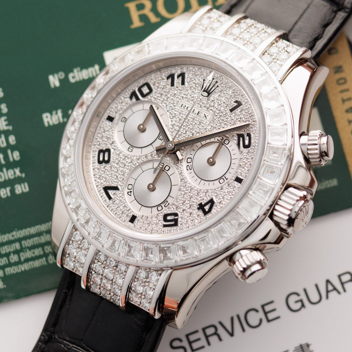 Rolex White Gold Daytona Ref. 116599TBR with Baguette Diamonds