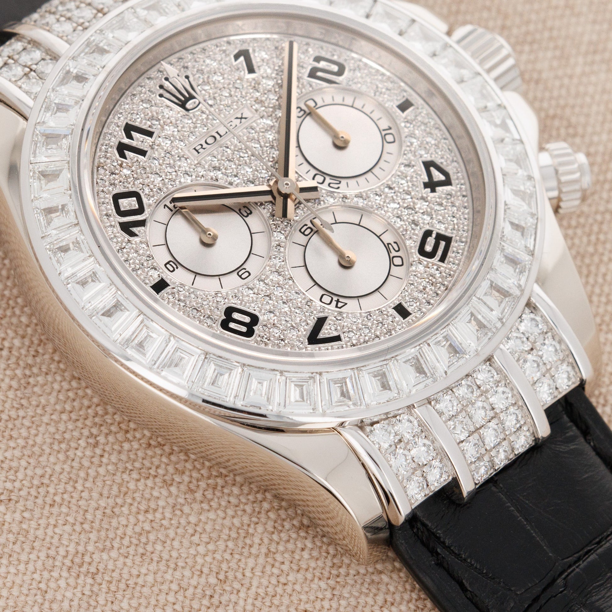 Rolex White Gold Daytona Ref. 116599TBR with Baguette Diamonds